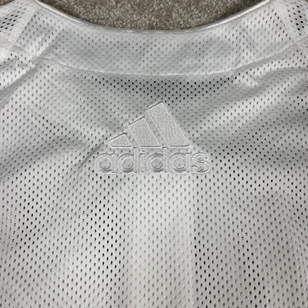 Adidas Womens White Size Small Mesh Button Up Sporty Fashion Jersey Shirt NWT - Picture 3 of 8